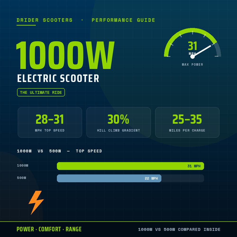 How Fast Is a 1000W Electric Scooter? Real MPH Explained