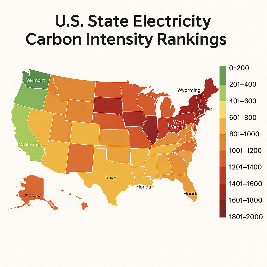 US State Carbon Intensity Rankings & Renewable Energy Trends