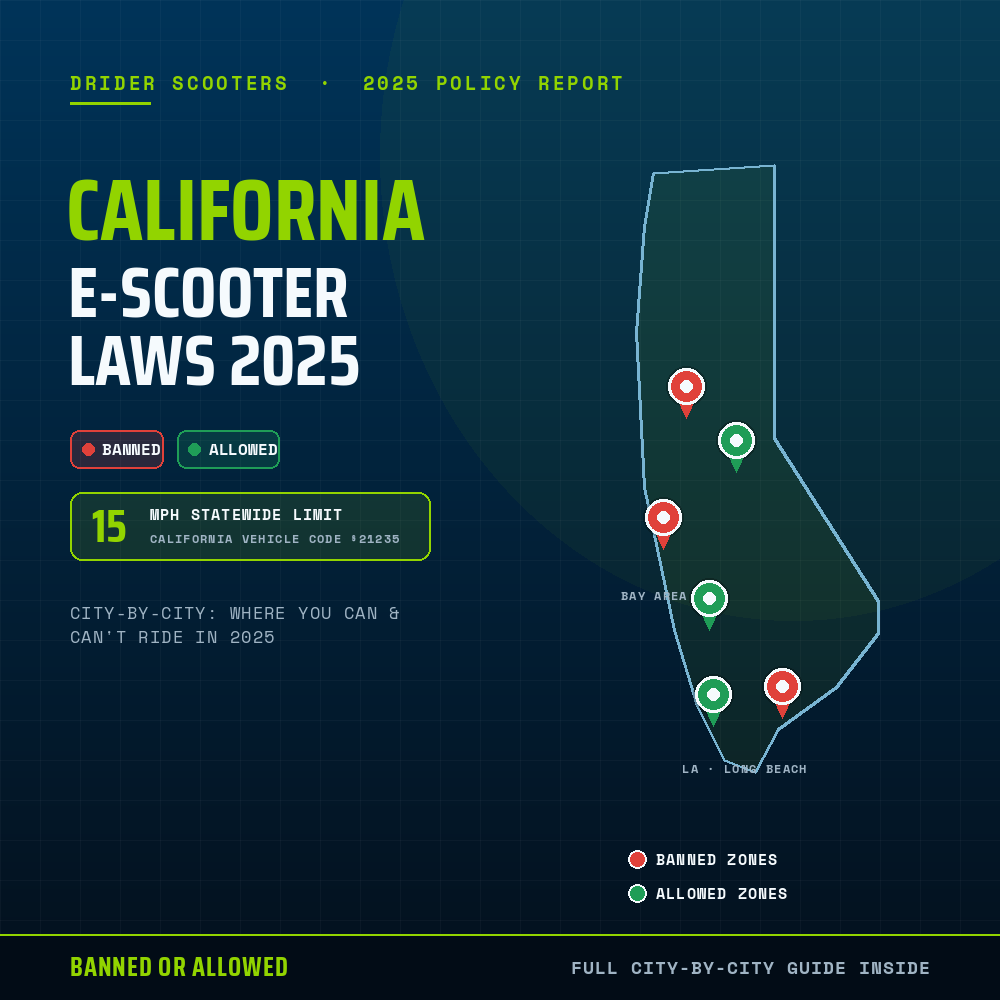 E-Scooter Laws in California 2025 (City-by-City Rules)