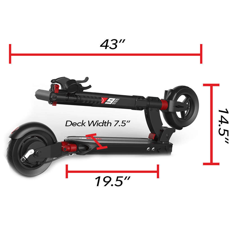 Megawheels A5 9" Foldable Electric Scooter For Adults - 680W Peak, 30KM Range, 15.5MPH, Disc Brake (Used)