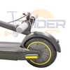 Rider wearing a helmet on a 20 mph e-scooter