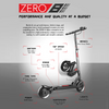 Folded ZERO 8 scooter showing compact and portable design